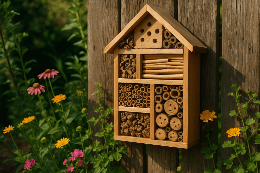 Selbst gebautes Insektenhotel – Lebensraum für Wildbienen im Garten