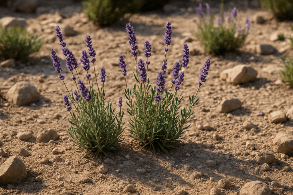 Lavendel gedeiht in magerem, nährstoffarmem Boden – ohne Kompostzugabe