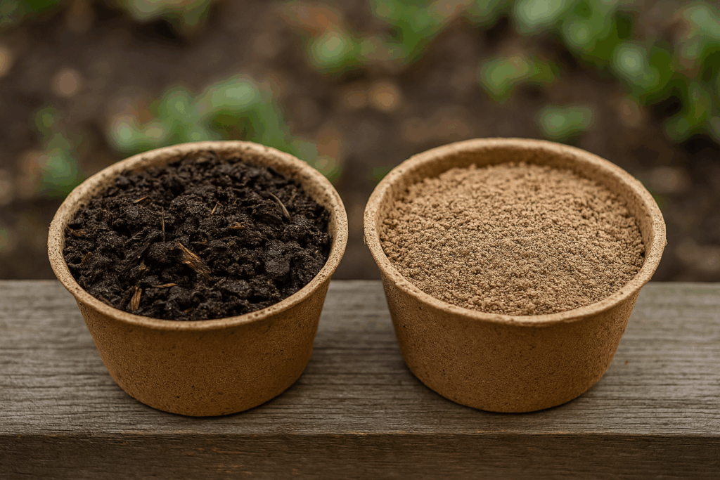 Blumenerde und Aussaaterde im direkten Vergleich