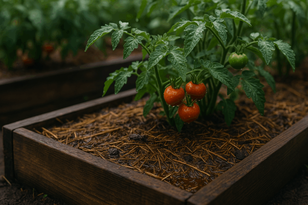 Hochbeet im Garten schützt Gemüse bei Starkregen