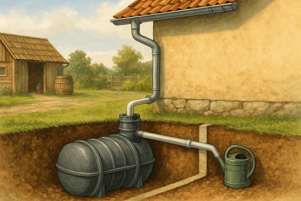 Illustration unterirdische Zisterne