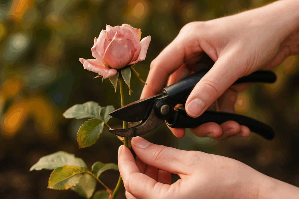 Nahaufnahme verblühte Rose